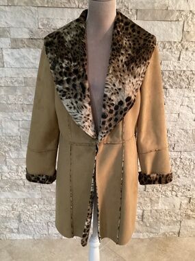 Vintage Coldwater Creek faux suede mid-length coat